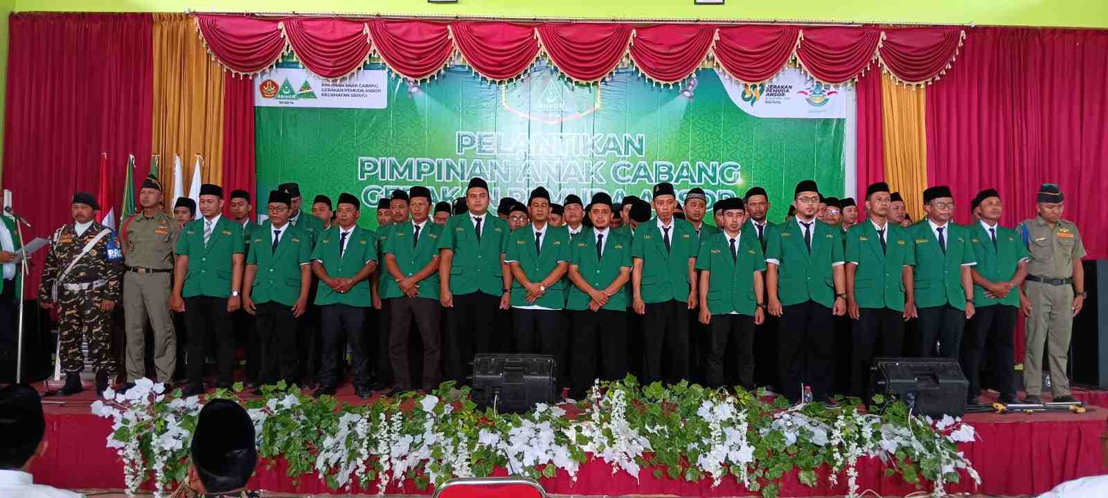 Pelantikan Pimpinan Anak Cabang (PAC) Gerakan Pemuda Ansor Sidayu masa khidmat 2023 - 2025. Foto: dok PAC GP Ansor Sidayu/NUGres
