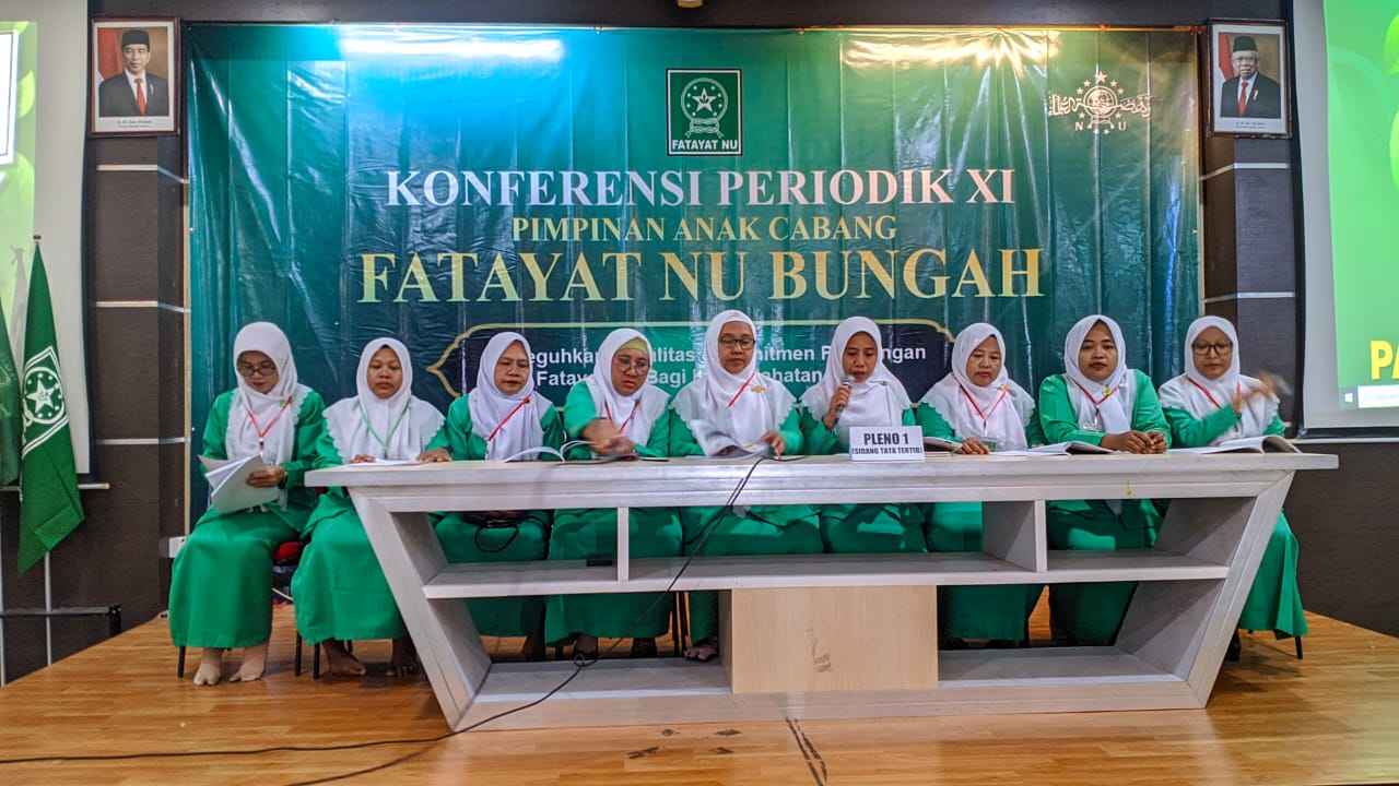 Konferensi Periodik XI Pimpinan Anak Cabang Fatayat NU Bungah, Jumat (28/7/2023) di SMA Assa'adah, Unit Pendidikan Pondok Pesantren Qomaruddin Bungah, Gresik. Foto: dok PAC Fatayat NU Bungah/NUGres