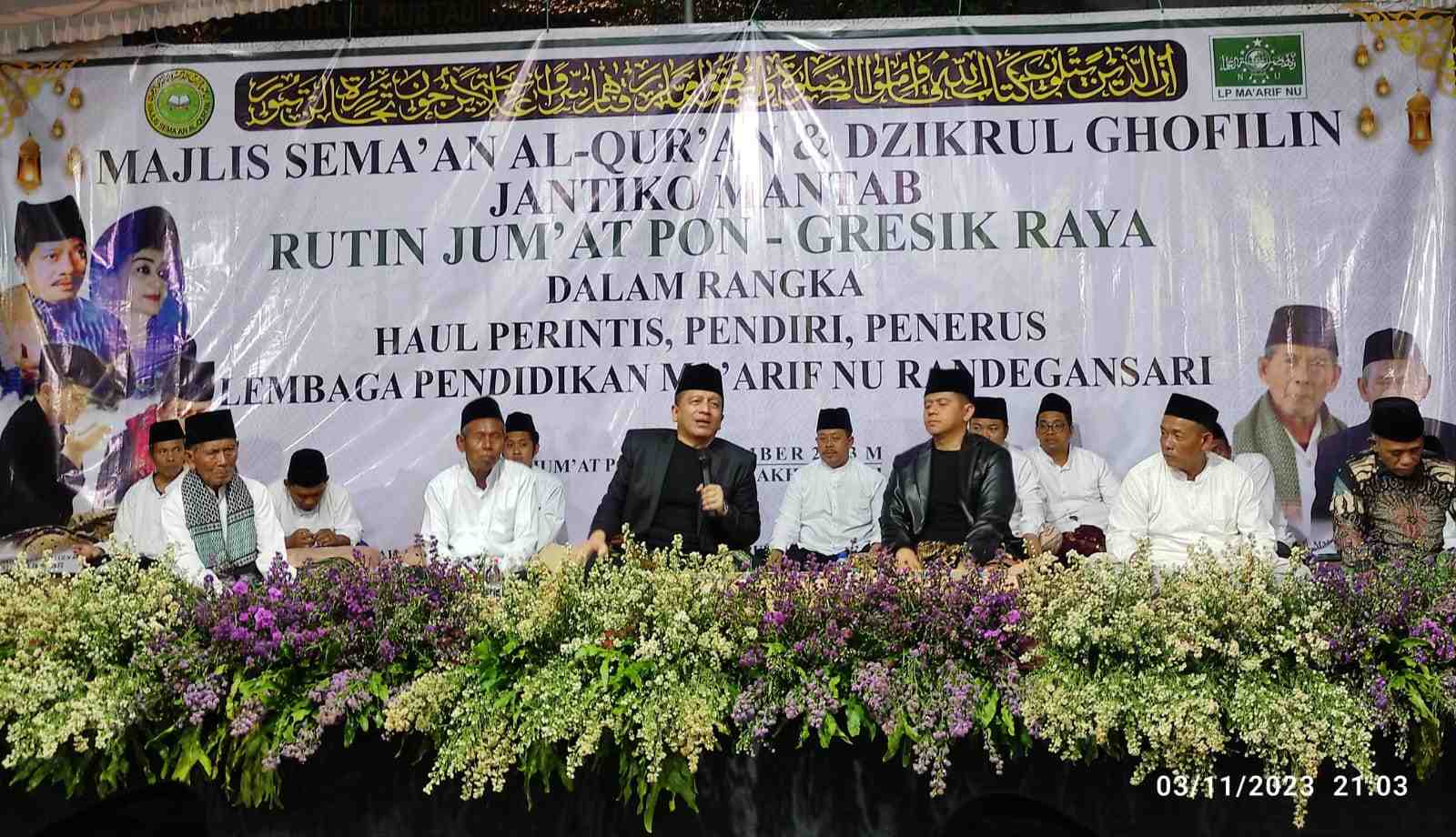 Haul Perintis Pendiri dan Penerus LP Ma'arif NU Randegansari menghadirkan Majelis Semaan Al Quran dan Dzikrul Ghofilin Jantiko Mantab. Foto: NUGres