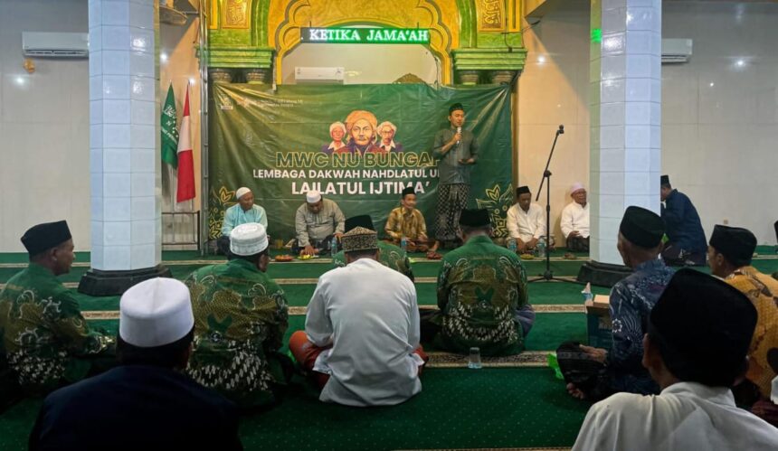 Lailatul Ijtima' MWCNU Bungah berlangsung di Dusun Pereng Kulon Desa Melirang Gresik, Kamis (30/5/2024). Foto: dok LTN MWCNU Bungah/NUGres