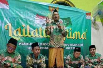 Lailatul Ijtima' Pengurus Ranting Nahdlatul Ulama (PRNU) Sidoraharjo, Kedamean Gresik. Foto: dok PRNU Sidoraharjo/NUGres