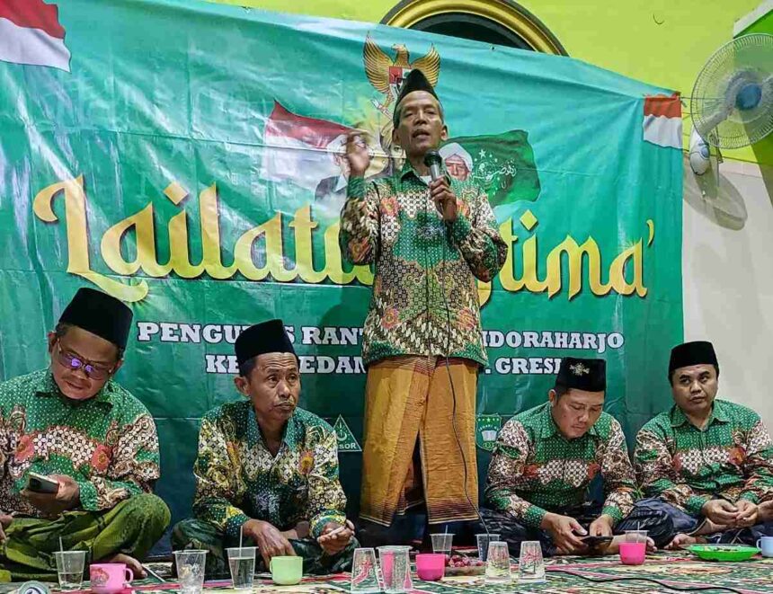 Lailatul Ijtima' Pengurus Ranting Nahdlatul Ulama (PRNU) Sidoraharjo, Kedamean Gresik. Foto: dok PRNU Sidoraharjo/NUGres