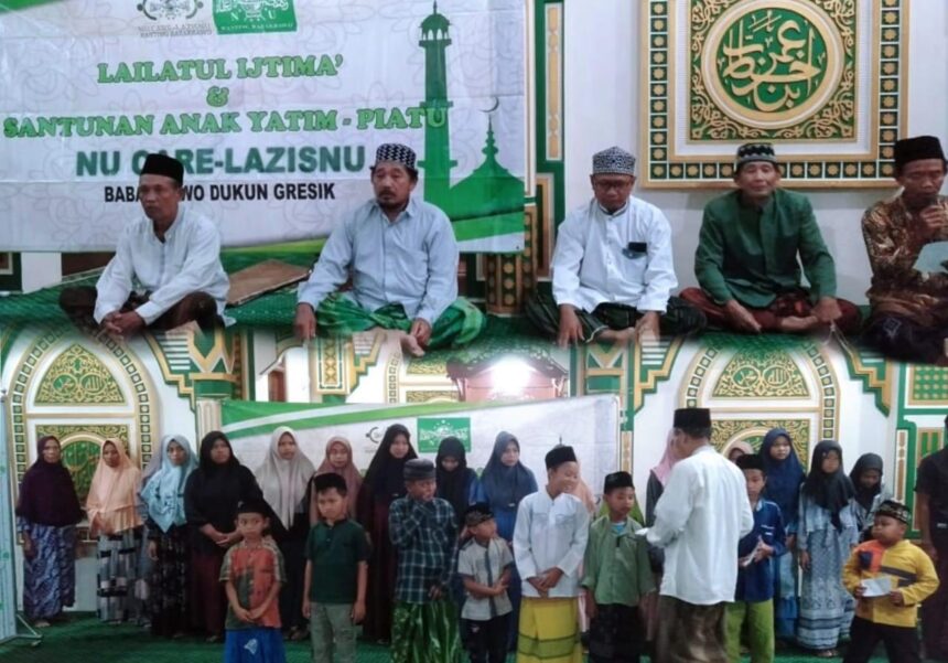 Pengurus Ranting Nahdlatul Ulama (PRNU) Babakbawo menggelar Laillatul Ijtima' dan Santunan Anak Yatim, Ahad (21/7/2024) malam. Foto: dok PRNU Babakbawo/NUGres