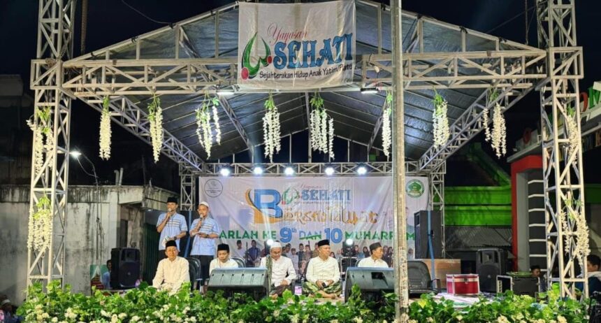 Peringati 10 Muharram dan Harlah ke-9 Yayasan SEHATI selenggarakan Gebyar Sholawat, Doa Bersama dan Santunan Anak Yatim Piatu, Selasa (16/7/2024). Foto: dok Yayasan Sehati Lowayu/NUGres