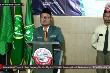 Wakil Ketua Pimpinan Wilayah Ikatan Pelajar Nahdlatul Ulama Jawa Timur saat menyampaikan sambutan pembukaan Pelatihan Instruktur dan Pelatihan Pelatih PC IPNU IPPNU Gresik, Kamis (29/8/2024). Foto: Tangkapan layar YouTube SKaNUb/NUGres