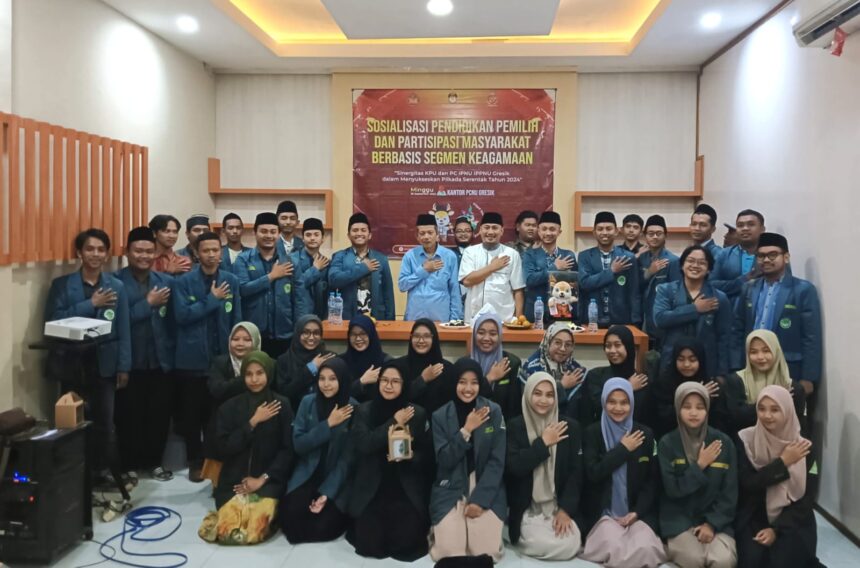 KPU Gresik berkolaborasi dengan PC IPNU IPPNU Gresik menggelar Sosialisasi Pendidikan Pemilih dan Partisipasi Masyarakat, Ahad (29/9/2024) siang, di Gedung PCNU Gresik. Foto: dok PC IPNU IPPNU Gresik/NUGres