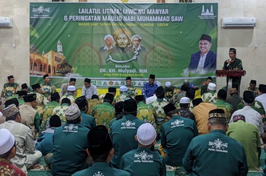 Lailatul Ijtima' MWCNU Manyar berlangsung di Ranting NU Gumeno, Rabu (18/9/2024). Foto: dok PRNU Gumeno/NUGres