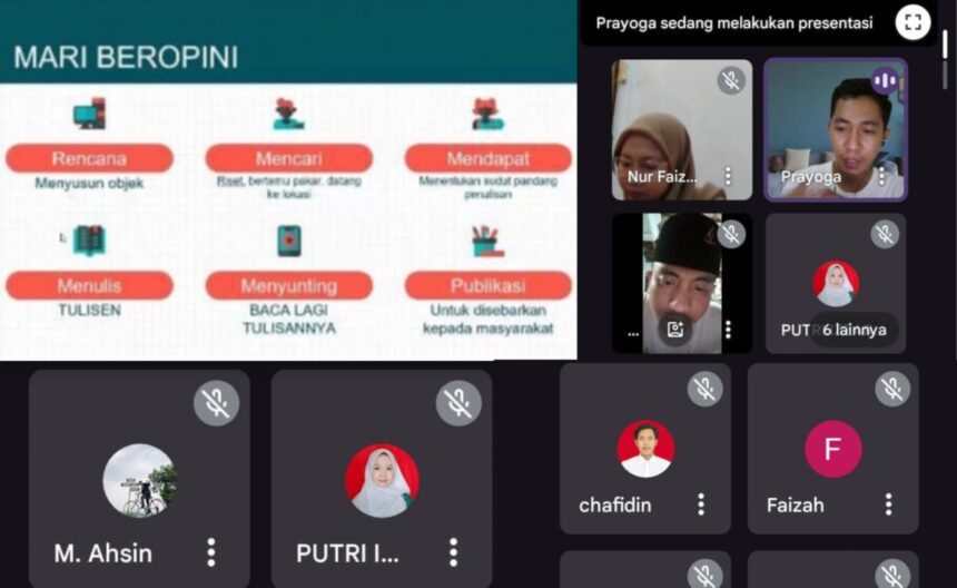 Pimpinan Cabang (PC) IPNU IPPNU Gresik menyelenggarakan kajian online "Pelajar Beropini" dengan menghadirkan Jurnalis profesional, Rabu (11/9/2024) malam. Foto: dok PC IPNU IPNU Gresik/NUGres