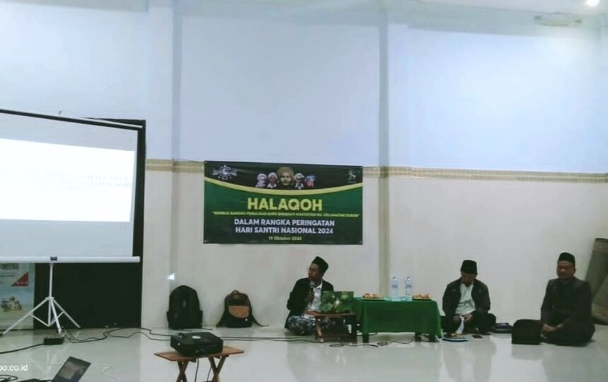 Ketua Pengurus Cabang Lembaga Kajian dan Sumberdaya Manusia Nahdlatul Ulama (Lakpesdam NU) Gresik, Dr Sulanam hadir hadir dalam Halaqoh di MWCNU Dukun, Sabtu (19/10/2024). Foto: dok MWCNU Dukun