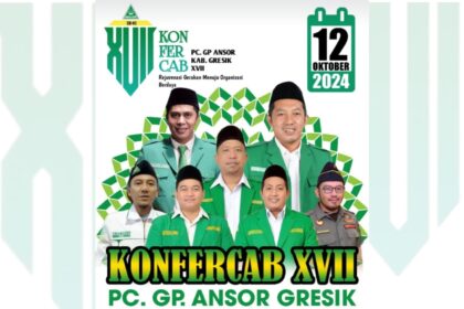 Flyer publikasi rangkaian kegiatan Konfercab ke-XVII PC GP Ansor Gresik. Foto: ist/NUGres