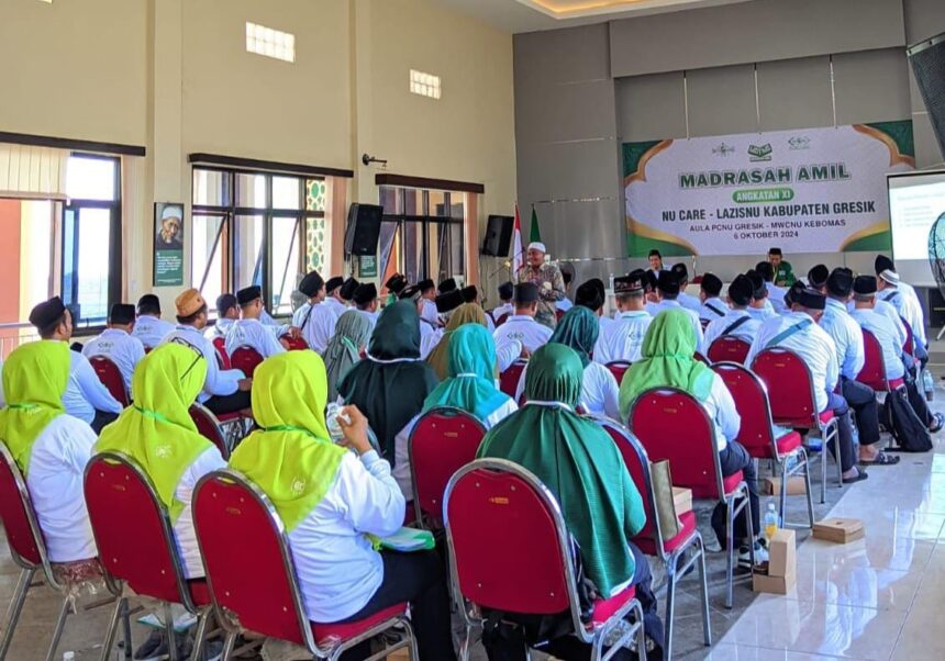 Madrasah Amil ke-XI Pengurus Cabang NU Care Lazisnu Gresik bersama MWCNU Kebomas, Ahad (6/10/2024). Foto: dok PC NU Care Lazisnu Gresik/NUGres