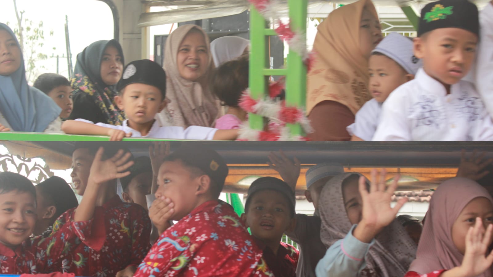 Santri TPQ/Madin nampak antusias mengikuti Pawai Ta'aruf Santri dalam rangka memeriahkan Hari Santri Nasional 2024. Foto: dok MWCNU Kedamean/NUGres