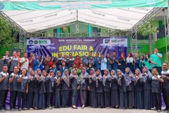 Pacu semangat siswa, SMK Hidayatul Ummah (SMKHU) Balongpanggang, Gresik, membuat terobosan dengan mengadakan event berjuluk "Edu Fair and International Job Fair". Foto: dok SMKHU Balongpanggang/NUGres