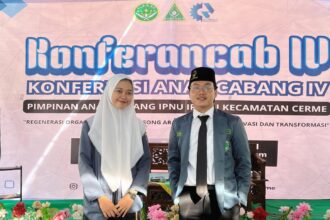 Ketua PAC IPNU IPPNU Cerme masa khidmat 2024 - 2026, M. Husnul Khuluq dan Ella Fitri Handayani. Foto: dok PAC IPNU IPPNU Cerme/NUGres