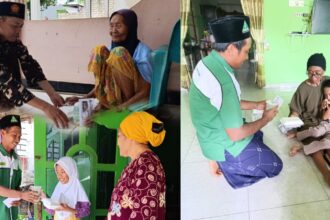 Pimpinan Ranting (PR) GP Ansor Sekapuk melalui Lembaga Ansor Peduli (LAP) melakukan kegiatan sosial dari pintu ke pintu untuk serahkan santunan kepada kaum lansia, anak yatim dan disabilitas, Jum'at (29/11/2024). Foto: dok PR GP Ansor Sekapuk/NUGres