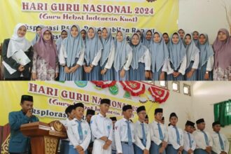 Di tengah momen peringatan Hari Guru Nasional 2024, Pimpinan Komisariat (PK) IPNU IPPNU MA Mambaul Ulum Bedanten masa khidmat 2024 - 2025 secara resmi dilantik, Senin (25/11/2024). Foto: dok PAC IPNU IPPNU Bungah/NUGres