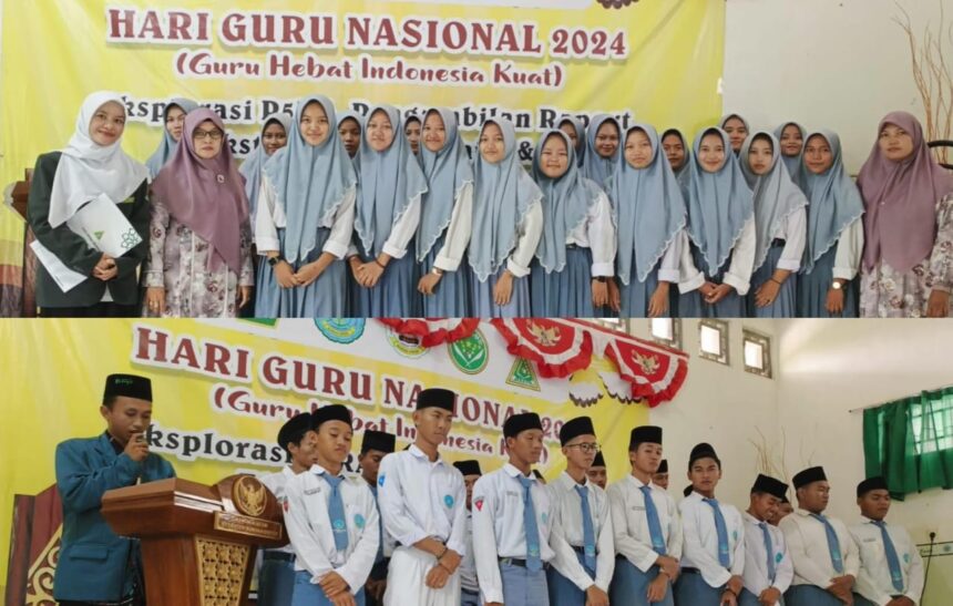 Di tengah momen peringatan Hari Guru Nasional 2024, Pimpinan Komisariat (PK) IPNU IPPNU MA Mambaul Ulum Bedanten masa khidmat 2024 - 2025 secara resmi dilantik, Senin (25/11/2024). Foto: dok PAC IPNU IPPNU Bungah/NUGres