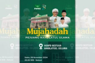 Konten publikasi kegiatan Mujahadah Pejuang Nahdlatul Ulama yang akan diselenggarakan pada Sabtu 9 November 2024 di Gedung HBNO Surabaya. Foto/ilustrasi: ist/NUGres