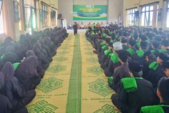 Pimpinan Cabang (PC) Pencak Silat Nahdlatul Ulama Pagar Nusa Gresik menggelar pembaiatan sebanyak 472 santri, Ahad (8/12/2024). Foto: dok PC Pagar Gresik/NUGres