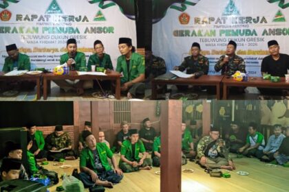 Pimpinan Ranting (PR) GP Ansor Tebuwung Dukun Gresik menggelar Rapat Kerja (Raker) untuk mempersiapkan program kegiatan masa khidmat 2024 - 2026. Foto: dok PR GP Ansor Tebuwung/NUGres