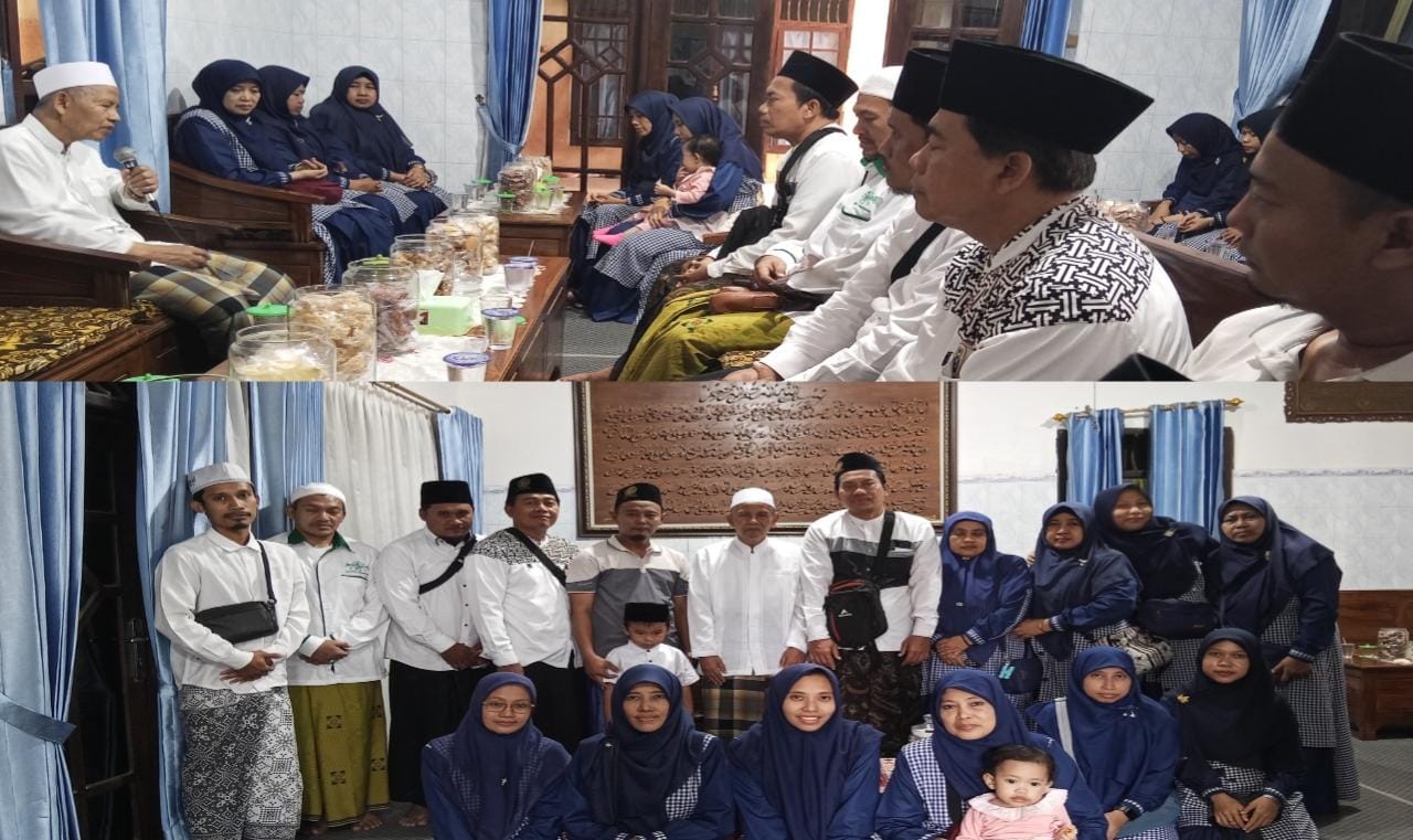 Para guru MI Al Karimi Tebuwung Dukun Gresik saat sowan Pengasuh Pondok Pesantren Pesantren Fathul ‘Ulum, Kwagean Krenceng Kepung Pare  Kediri, KH. Abdul Hannan Ma'shum