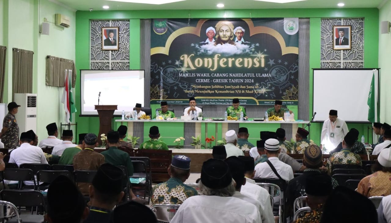 Suasana penuh khidmat dan kebersamaan dalam pelaksanaan Konferensi MWCNU Cerme untuk menetapkan kepemimpinan MWCNU Cerme pada masa khidmat 2024 - 2029. Foto: dok MWCNU Cerme/NUGres