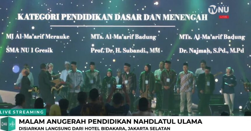 Anugerah Pendidikan Nahdlatul Ulama, Rabu (22/1/2025) SMA NU 1 Gresik Jadi Salah Satu Lembaga yang Meraih Apresiasi dari PBNU