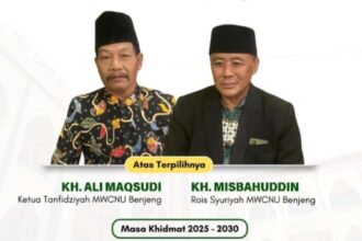 Konferensi MWCNU Benjeng yang ke-XI, pada Ahad (12/1/2025), menetapkan secara aklamasi KH Misbahuddin sebagai Rais Syuriyah MWCNU Benjeng bersama KH Ali Maqsudi selaku Ketua Tanfidziyah untuk masa khidmat 2025 - 2030. Foto: ist/NUGres