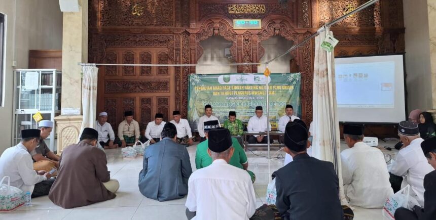 Mengisi peringatan Hari Lahir (Harlah) ke-102 Nahdlatul Ulama, MWCNU Cerme menggelar serangkaian kegiatan pengajian Ahad Pagi, Bimtek Pengukuran Kinerja Ranting NU, hingga Ta'aruf pengurus, pada Ahad (19/1/2025). Foto: dok MWCNU Cerme/NUGres