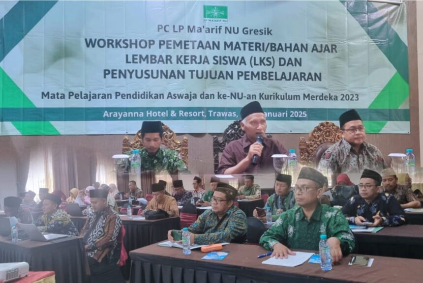 Pengurus Cabang Lembaga Pendidikan Ma'arif Nahdlatul Ulama Gresik menyelenggarakan Workshop Pemetaan Materi dan Bahan Ajar, Kamis - Jumat (9 - 10/1/2025). Foto: dok PC LP Ma'arif NU Gresik/NUGres