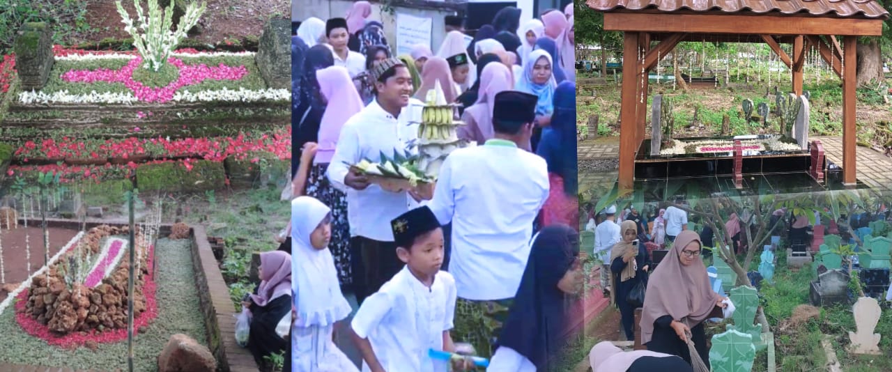 Warga Desa Wadeng melakukan tabur bunga di makam sesepuh desa, membersihkan area makam orang tua, keluarga dan kerabat. Foto: dok Kompasdewa/NUGres