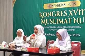 Kongres ke-XVIII Muslimat Nahdlatul Ulama (Muslimat NU) bakal berlangsung pada Senin - Sabtu 10 - 15 Februari 2025 di Gedung Jatim Expo Surabaya. Foto: instagram @muslimatnu.or.id/NUGres