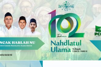 Puncak Peringatan Hari Lahir ke-102 Nahdlatul Ulama diselenggarakan oleh Pengurus Cabang Nahdlatul Ulama Gresik pada Sabtu 22 Februari 2025. Foto: dok Panitia Harlah NU, PCNU Gresik/NUGres