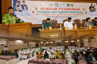 Rangkaian peringatan Harlah ke-102 NU, PC Pergunu Gresik menghadirkan Seminar Pendidikan bertemakan pembelajaran berbasis Deep Learning dan Aswaja, Sabtu (8/2/2025). Foto: dok PC Pergunu Gresik/NUGres