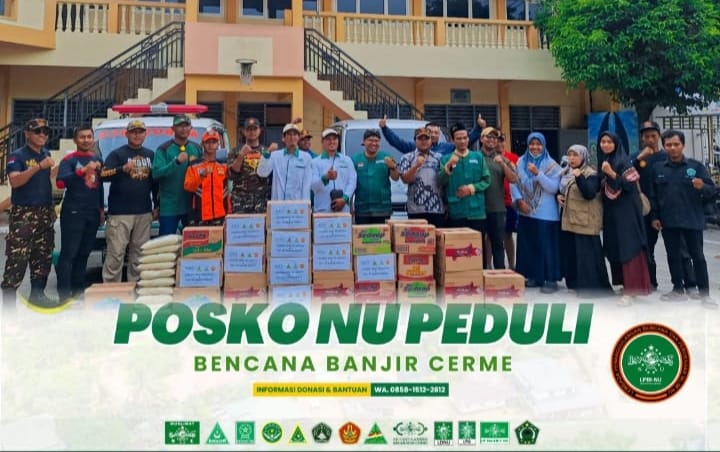 Posko NU Peduli didirkan oleh MWCNU Cerme bersama Banom dan lembaga untuk membantu warga terdampak. Foto: dok MWCNU Cerme/NUGres